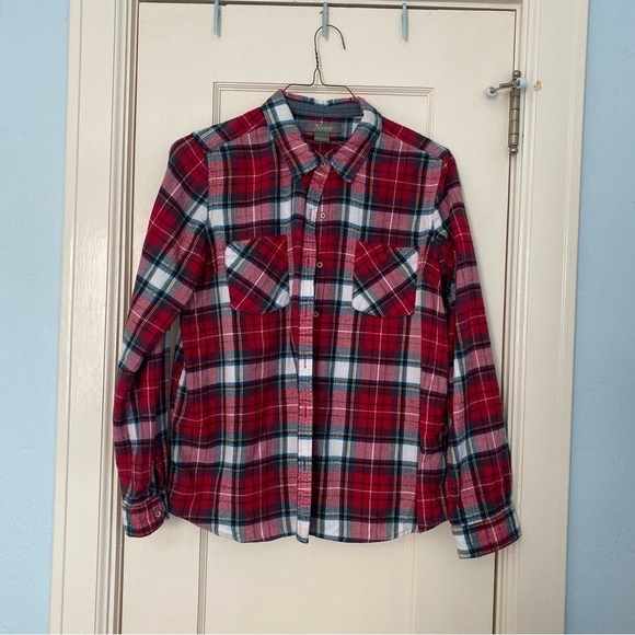 Naturals Shirt Plaid 100% Cotton Button Down with Front Pockets Size L - Picture 2 of 8
